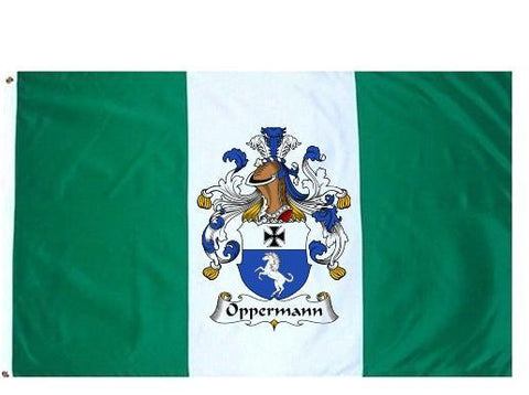Oppermann family crest coat of arms flag