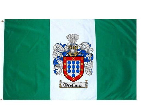 Orellana family crest coat of arms flag
