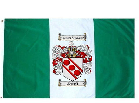 Orrell family crest coat of arms flag