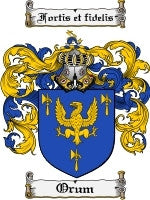 Orum coat of arms family crest download