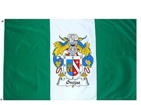 Ovejas family crest coat of arms flag
