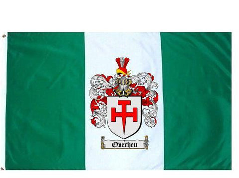 Overheu family crest coat of arms flag