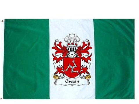 Owain family crest coat of arms flag