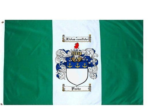 Packe family crest coat of arms flag
