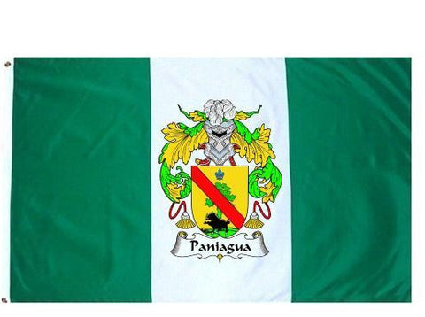 Paniagua family crest coat of arms flag