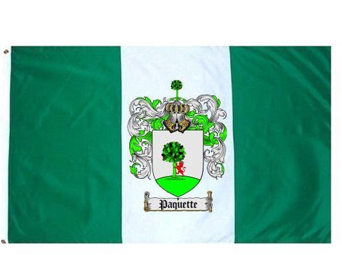 Paquette family crest coat of arms flag