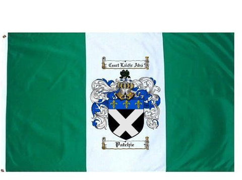 Patchie family crest coat of arms flag