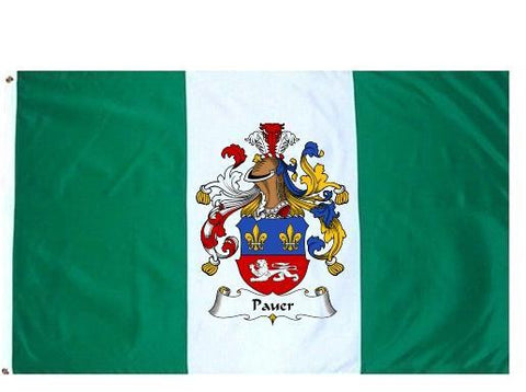 Pauer family crest coat of arms flag