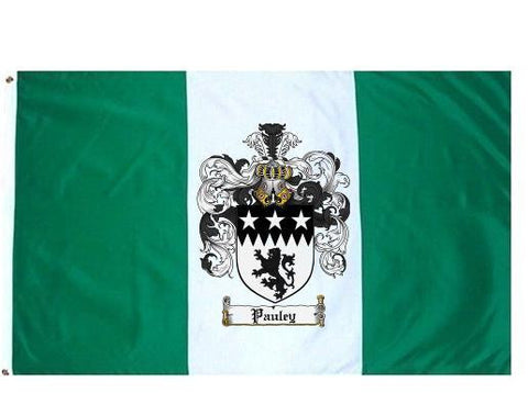 Pauley family crest coat of arms flag