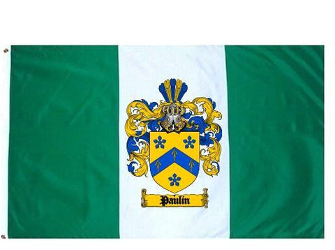Paulin family crest coat of arms flag