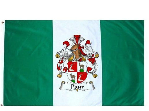 Paur family crest coat of arms flag