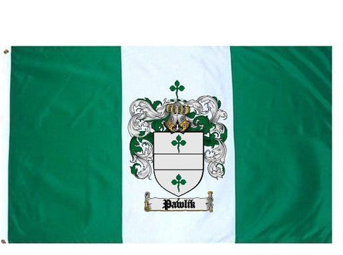 Pawlik family crest coat of arms flag