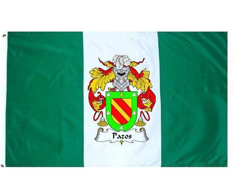 Pazos family crest coat of arms flag