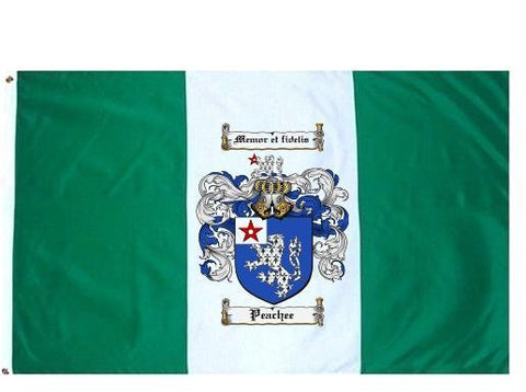 Peachee family crest coat of arms flag