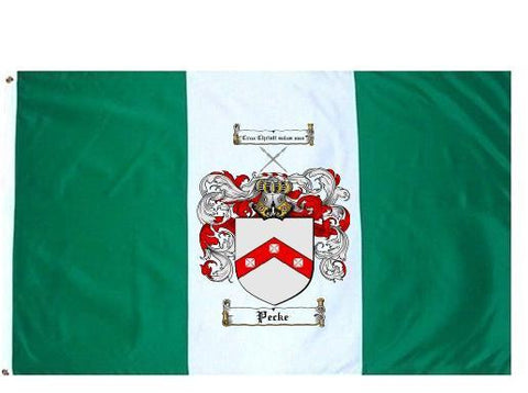 Pecke family crest coat of arms flag