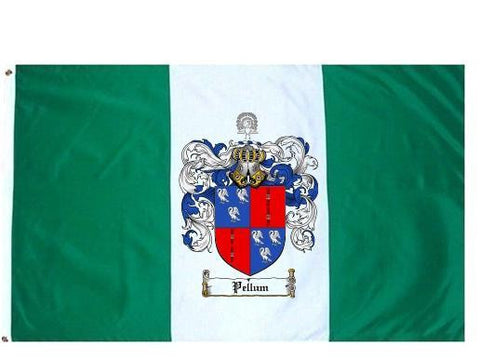 Pellum family crest coat of arms flag