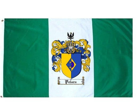 Pelura family crest coat of arms flag