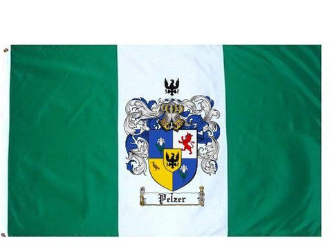 Pelzer family crest coat of arms flag