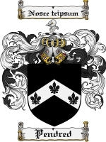 Pendred coat of arms family crest download