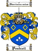 Pentrail coat of arms family crest download