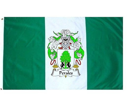 Perales family crest coat of arms flag