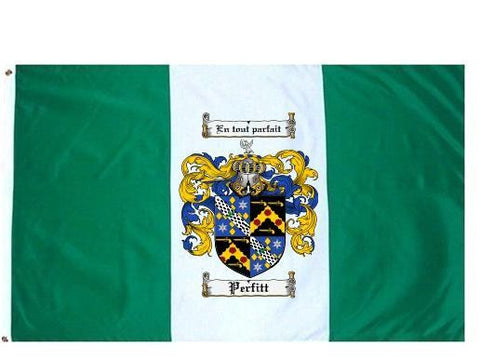 Perfitt family crest coat of arms flag