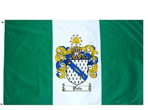 Petie family crest coat of arms flag