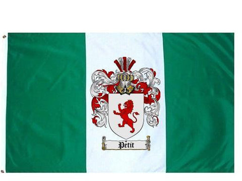 Petit family crest coat of arms flag