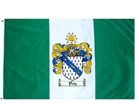 Pety family crest coat of arms flag