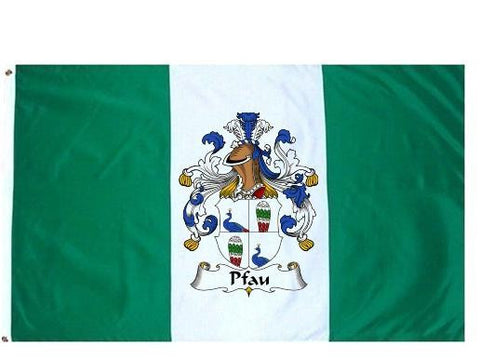 Pfau family crest coat of arms flag