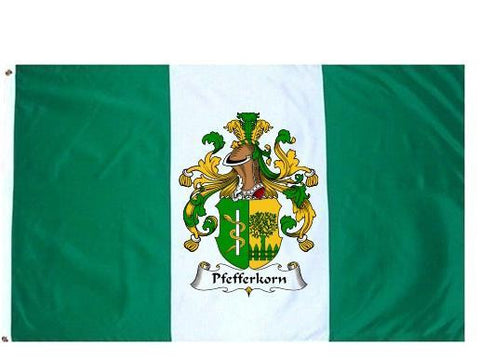 Pfefferkorn family crest coat of arms flag