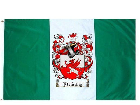 Pfenning family crest coat of arms flag