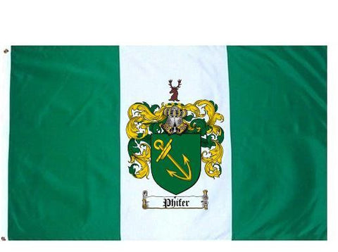 Phifer family crest coat of arms flag