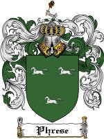 Phrese coat of arms family crest download