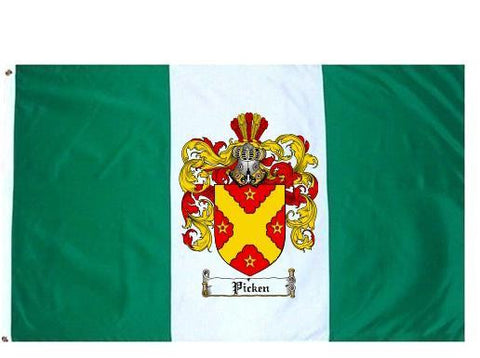 Picken family crest coat of arms flag