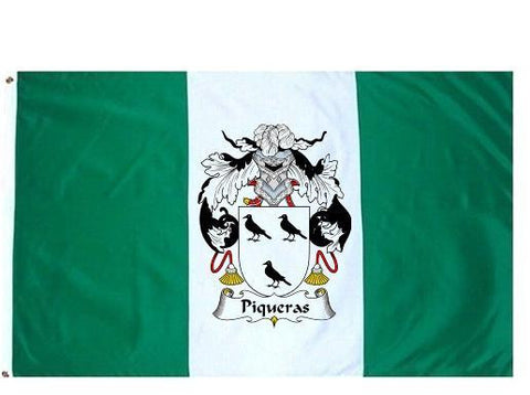 Piqueras family crest coat of arms flag
