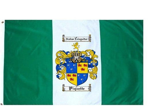 Piquette family crest coat of arms flag
