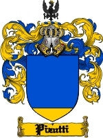 Pizutti coat of arms family crest download