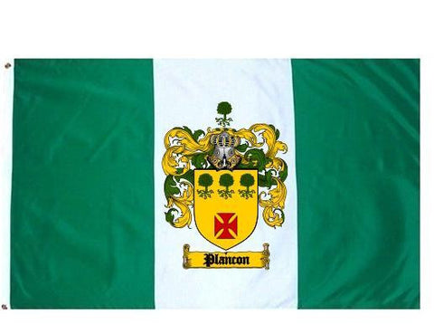 Plancon family crest coat of arms flag