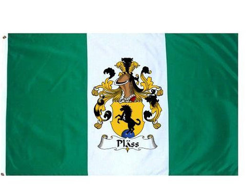 Plass family crest coat of arms flag