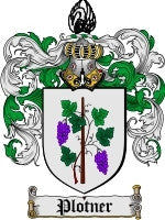 Plotner family crest coat of arms emailed to you within 24 hours ...