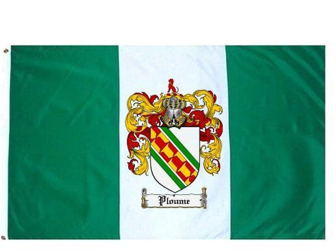 Ploume family crest coat of arms flag
