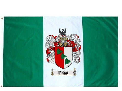 Poggi family crest coat of arms flag