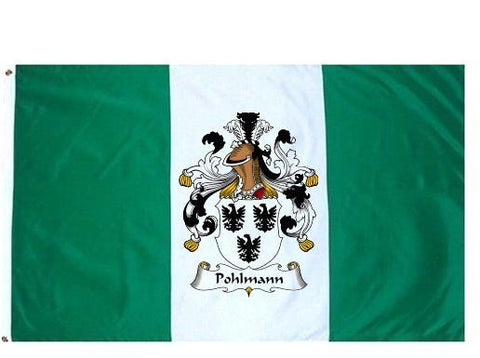 Pohlmann family crest coat of arms flag