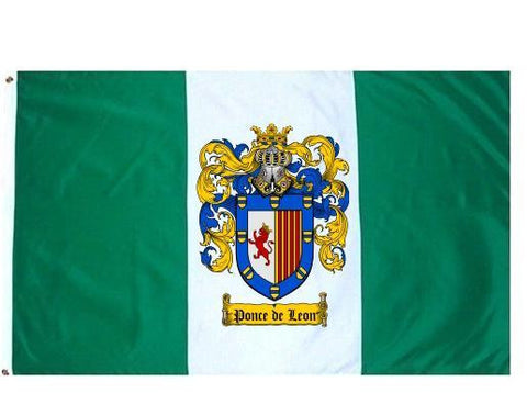 Poncedeleon family crest coat of arms flag