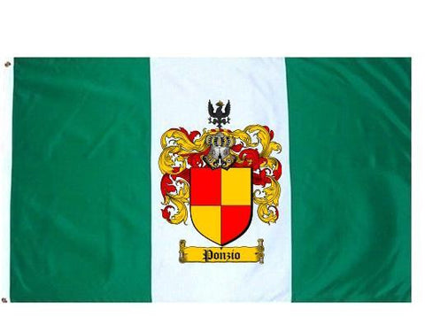 Ponzio family crest coat of arms flag