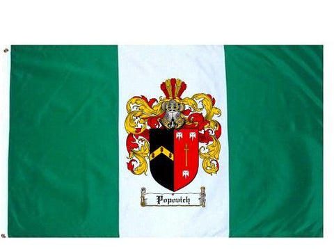 Popovich family crest coat of arms flag