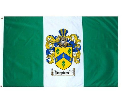 Popplewell family crest coat of arms flag