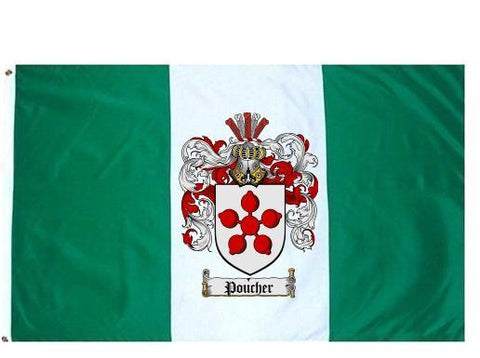 Poucher family crest coat of arms flag