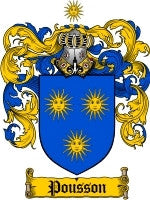 Pousson coat of arms family crest download